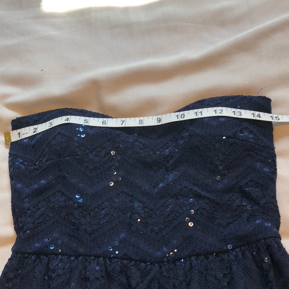 Size L strapless navy sparkle dress - Picture 7 of 8